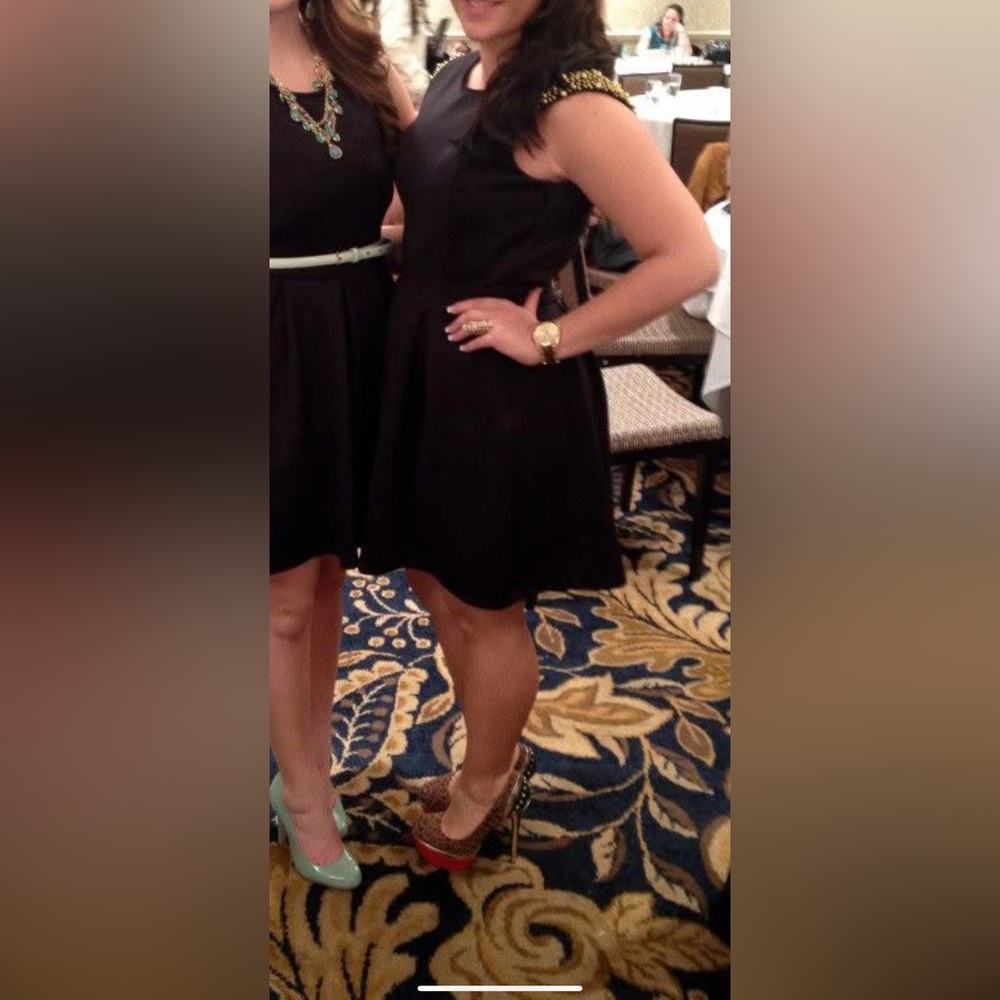 Guess Black Mini Dress with Gold Details